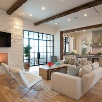 Panoramic window in the design of the living room