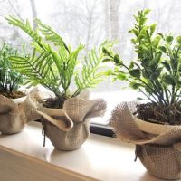 Burlap Flower Pots Decor