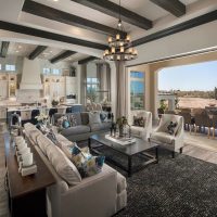 Living room design in shades of gray