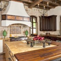 The combined countertop of the kitchen island