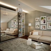 Mirror cabinet in the interior of the living room