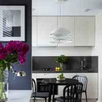 Black and white kitchen in a modern style.