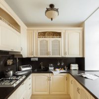 Black countertop kitchen unit