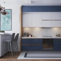 Dapur biru minimalis