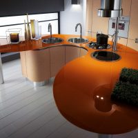 Orange Kitchen Island Countertop