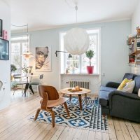 Apartmen studio dalam gaya Scandinavia