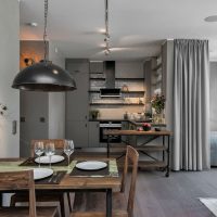 Dining table with wooden worktop