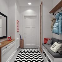 Striped rug in narrow corridor