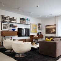 Photos in the interior of a modern living room