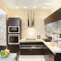 Kitchen ceiling with built-in lights