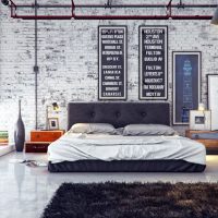 Old battered wall in a sleeping room