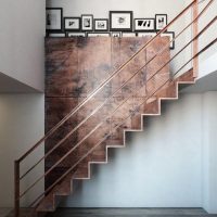 Metal staircase in the lobby of a private house