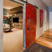 Sliding doors in a narrow corridor