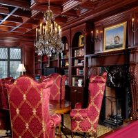 Mahogany in the interior of the hall of a private house