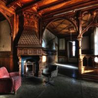 Gothic living room in dark colors