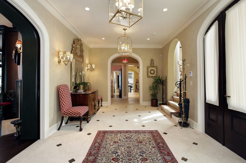 Interior of a spacious hallway in Italian style