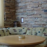 Dining area with corner sofa