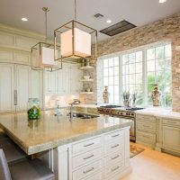 Large kitchen island with integrated sink