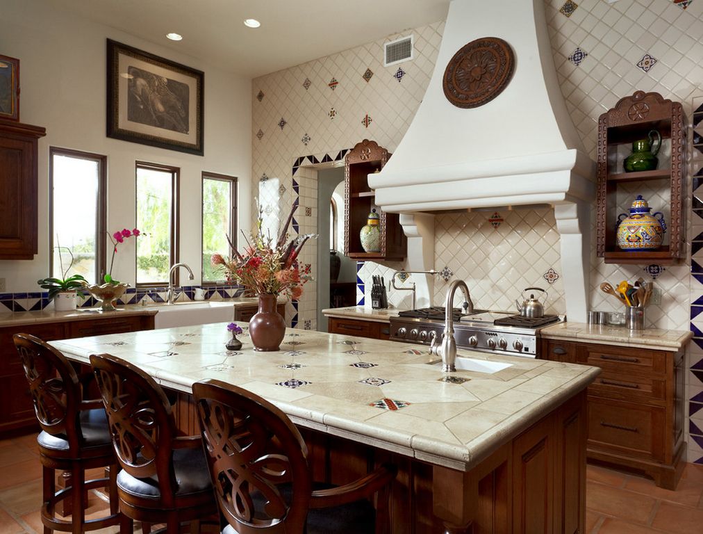 Interior of a spacious Italian-style kitchen