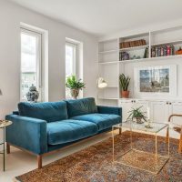 White wall living room interior