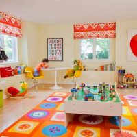 Bright carpet in the playroom