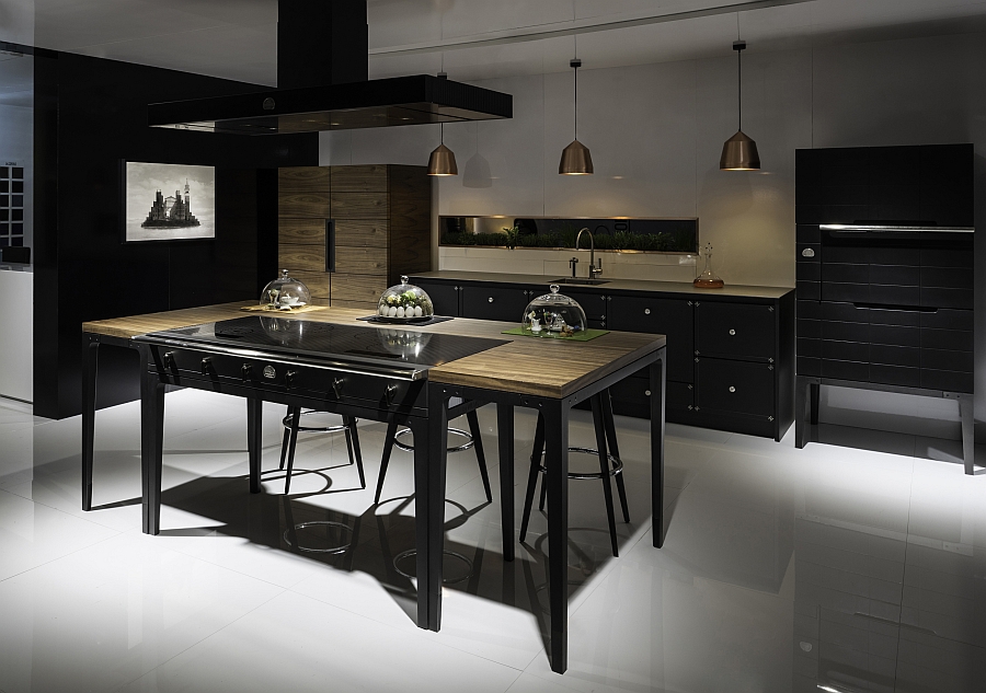 Thin-legged kitchen island