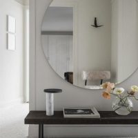 Large round mirror