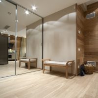 Sliding wardrobe with mirror surfaces