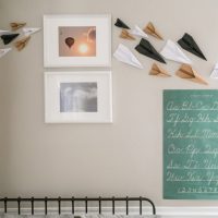 Wall decor with paper airplanes