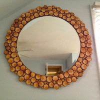 Wooden frame from small circles