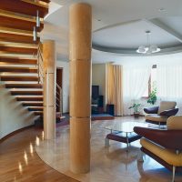 Round living room interior