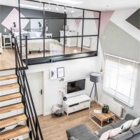 Mezzanine bedroom in a city apartment