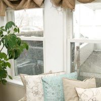 DIY curtains made from rough burlap