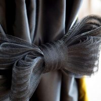 Beautiful bow on the curtain in the living room