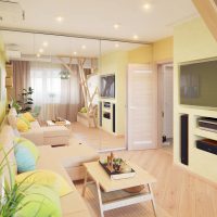 Mirror cabinet in a studio apartment