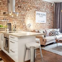 Loft-style kitchen-living room