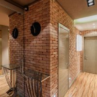 Brick walls in the hallway interior