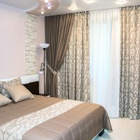 Design of a bedroom with colorful curtains