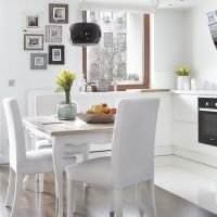 Design of a snow-white kitchen in a panel house