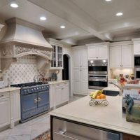 Spotlights on the kitchen ceiling