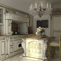 Chic kitchen interior in a historical style