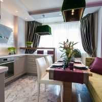 Dining area in a small kitchen-living room