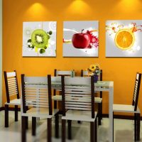 Three fruit paintings