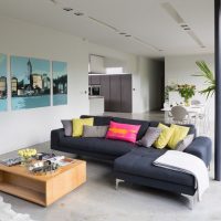 Palm tree in living room interior