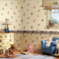 Paper wallpapers with children's drawings