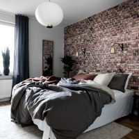 Brick bedroom on accent wall