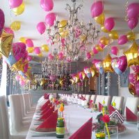 Large table for receiving guests of the birthday child