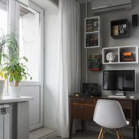 Desk near the balcony door