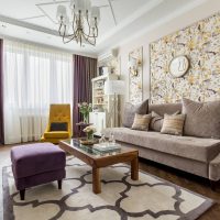 Two-tone curtains on the living room window