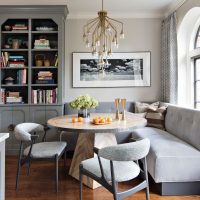 Cozy dining area with sofa